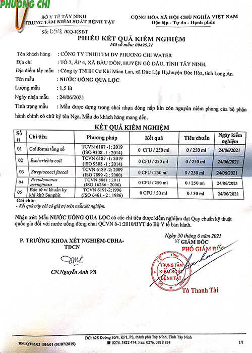 phieu-xet-nghiem-may-loc-nuoc-nong-lanh