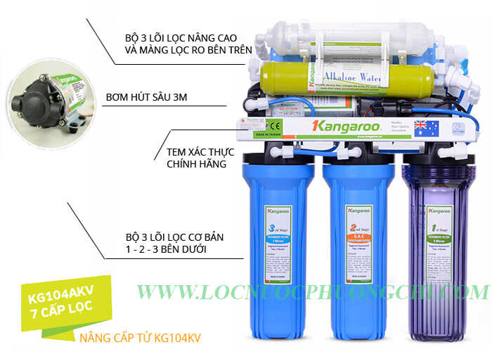 Máy Lọc Nước Kangaroo KG104 / Máy Lọc Nước Âm Tủ 7 Lõi Lọc